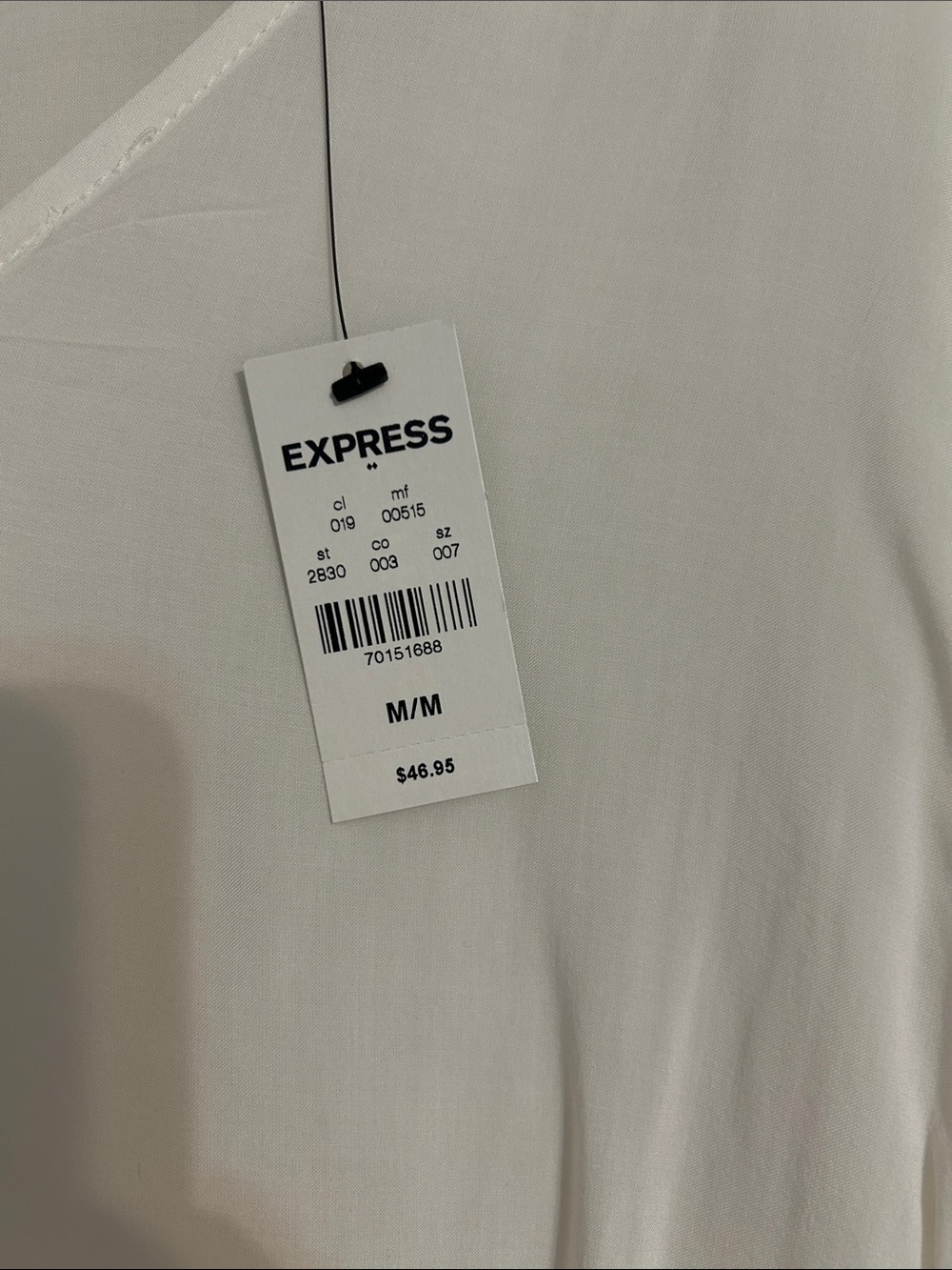 NWT Express White V-Neck Bell Sleeve Blouse - Picture 2 of 6